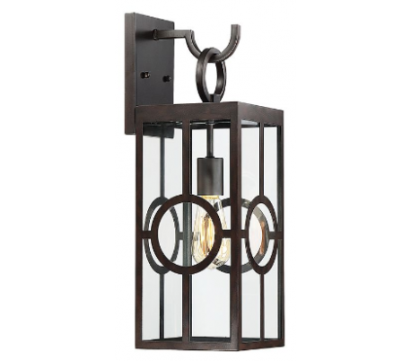 Lauren 1 Væglampe H49 cm - Antik bronze/Klar