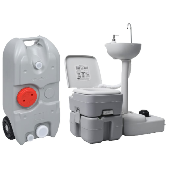 vidaXL transportabelt campingtoilet og håndvask med vandbeholder