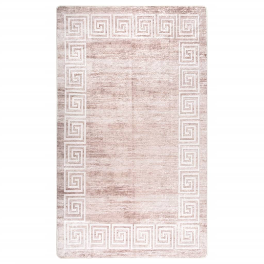 vidaXL gulvtæppe 120x180 cm skridsikkert og vaskbart beige
