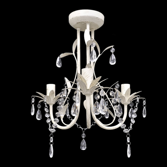 vidaXL krystallysekrone elegant hvid