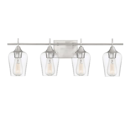 Octave 4 Badeværelseslampe B73 cm - Satineret nikkel/Klar