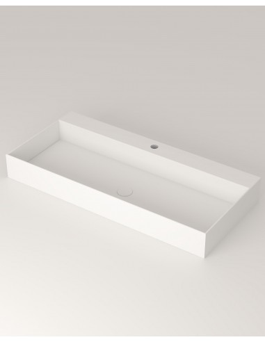 LC4XL bordmonteret håndvask 100 x 46 cm solid surface - Mat hvid