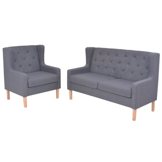 vidaXL sofasæt i 2 dele stof grå