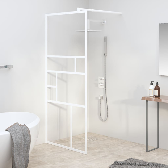 vidaXL brusevæg 80x195 cm sikkerhedsglas hvid