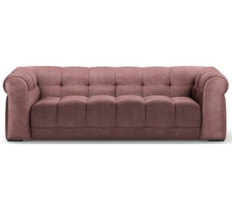 Cobble Hill 3,5 personers sofa i velour B235 cm - Sort/Støvet pink