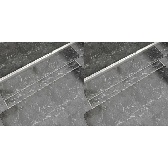 vidaXL lineære bruseafløb 2 stk. 1030 x 140 mm rustfrit stål