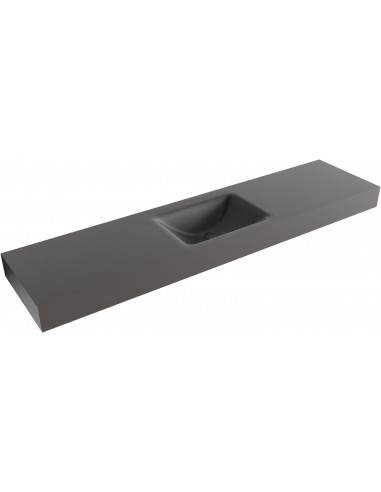 CLOUD væghængt håndvask 190 x 46 cm Solid surface - Mørkegrå