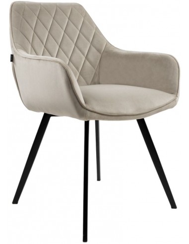 Karl spisebordsstol i metal og velour H86 cm - Sort/Champagne