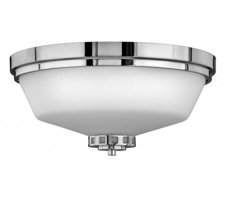 Ashley Lofts Badeværelseslampe i stål og glas Ø40 cm 3 x E27 - Poleret krom/Hvid