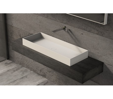 Ideavit Solidjoy bordmonteret håndvask 100 x 37,5 cm Solid surface - Mat hvid