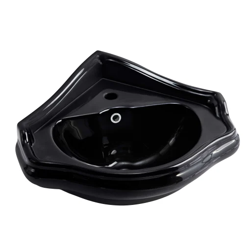 Lavabo Retro hjørnehåndvask, 41 cm, blank sort