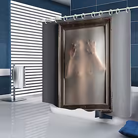 badeforhæng sexet skræmmende kvinder strandelementer vandtæt polyester med kroge nyt design 3d digital printet blødt og åndbart 70 tommer