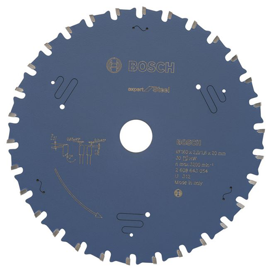 Bosch Rundsavsklinge Exp Steel 160x20mm 30t - 2608643054