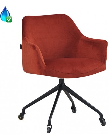Quinn kontorstol i velour H81 cm - Sort/Kobber
