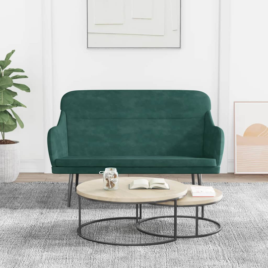 vidaXL bænk 110x76x80 cm velour Mørkegrøn