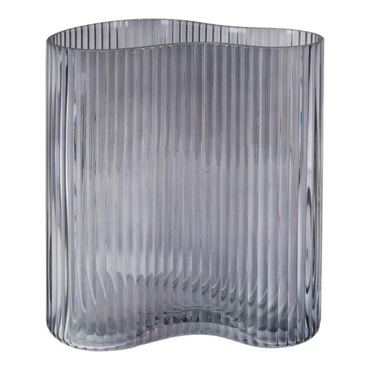 Vase i smoked glas med organisk form 12x19x20 cm - 4441205