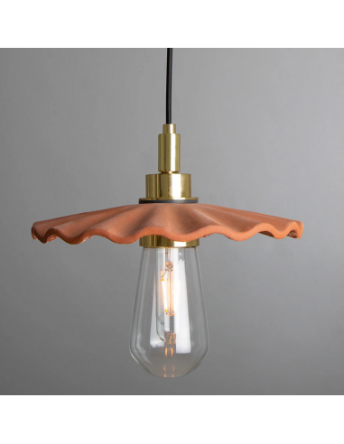 Kirhii Badeværelseslampe Ø27 cm IP44 1 x E27 - Poleret messing/Rustik rødbrun