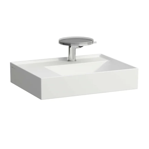 Kartell Laufen håndvask, 60x46 cm, hylde til venstre, mat hvid