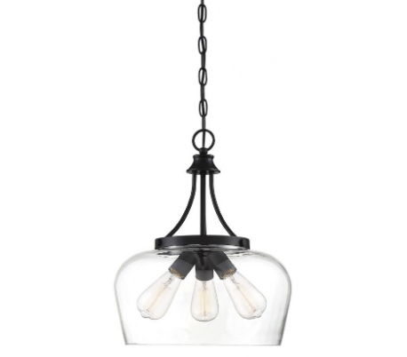Octave 3 Loftlampe Ø38 cm - Mat sort/Klar