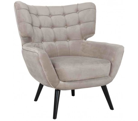 Emily lænestol i velour H94 cm - Sort/Khaki