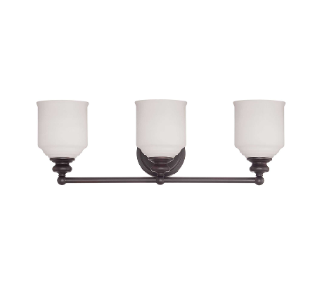 Melrose 3 Badeværelseslampe B61 cm - Antik bronze/Opalhvid