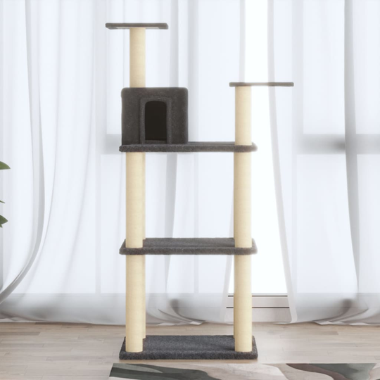 vidaXL kradsetræ med sisalkradsestolper 119 cm mørkegrå
