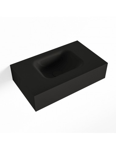 LEX væghængt håndvask 50 x 30 cm Solid surface - Sort