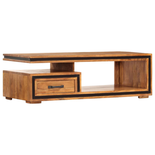 vidaXL sofabord i massivt akacietræ 100 x 45 x 33 cm
