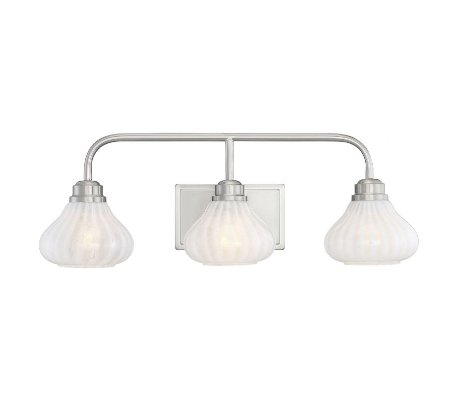 Darlington 3 Badeværelseslampe B65 cm - Satineret nikkel/Opalhvid