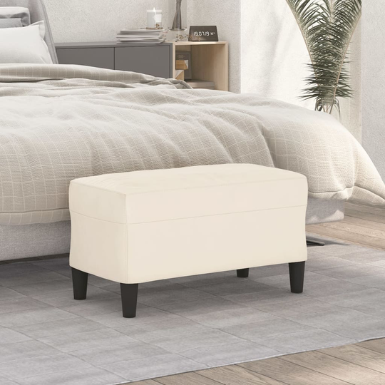 vidaXL bænk 70x35x41 cm velour cremefarvet