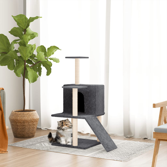 vidaXL kradsetræ med sisalstolper 82 cm mørkegrå