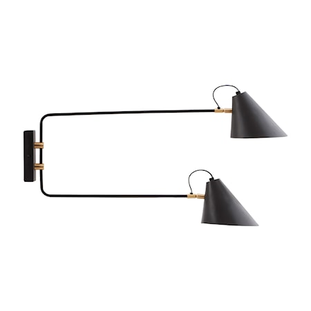 Club Double Væglampe Sort/Hvid 18-20 cm