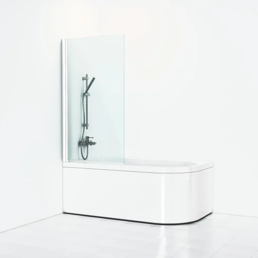 Svedbergs Skoga badekarsvæg 80 cm, klart glas/mathvid