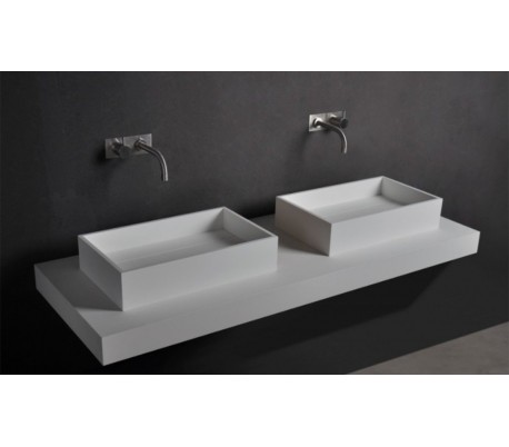 Ideavit Solidplus hylde til håndvask 120 x 46 cm Solid surface - Mat hvid