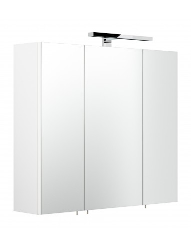 Spejlskab med 5W LED lampe i mdf og glas H62 x B70 cm - Hvid
