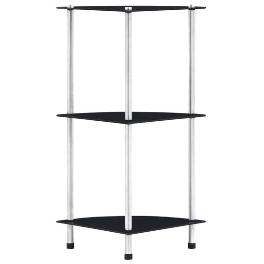 vidaXL reol 3 hylder 30x30x67 cm hærdet glas sort