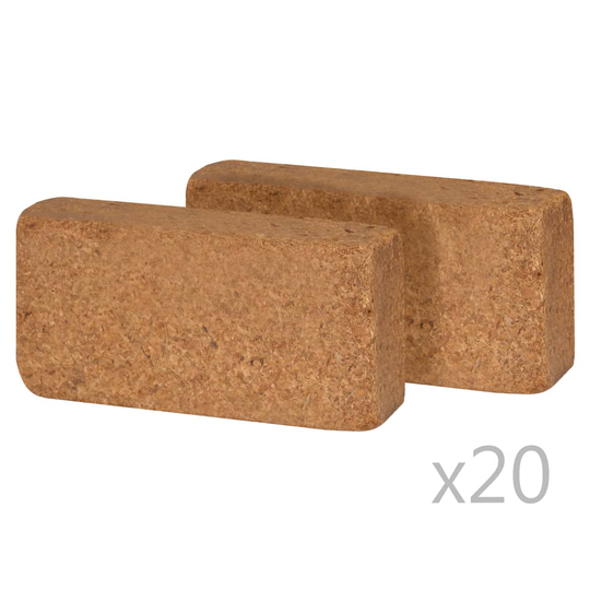vidaXL coir-blokke 40 stk. 650 g 20 x 10 x 4 cm