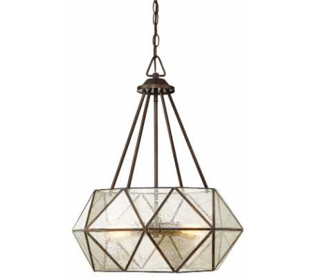 Tartan 4 Loftlampe Ø51 cm - Antik bronze/Brændt glas