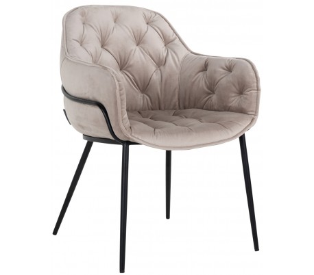 Nomi spisebordsstol i velour H82 cm - Sort/Khaki