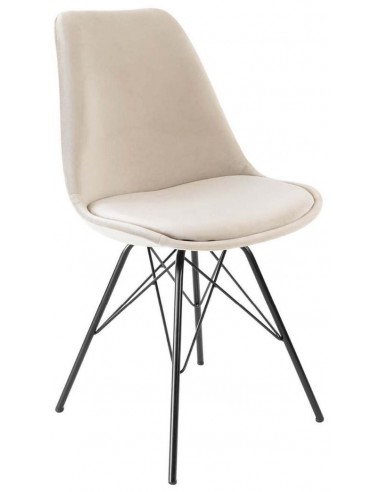 Bucket spisebordsstol i metal og velour H85 cm - Sort/Champagne
