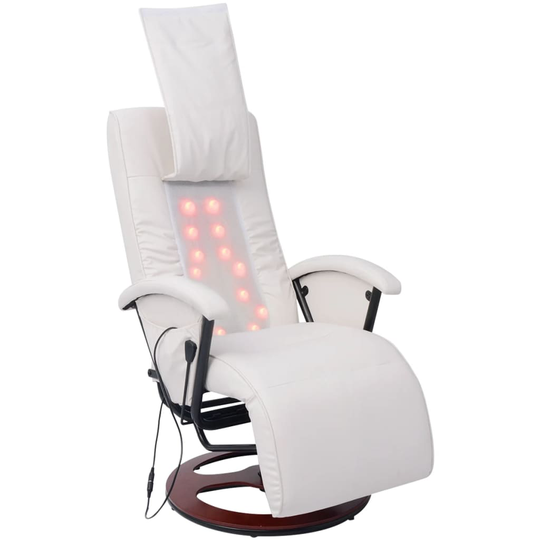 vidaXL shiatsu-massagestol kunstlæder hvid