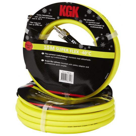 KGK Trykluft-slange 10mtr 3/8" Gul Frostfri Slange Gruppe 2