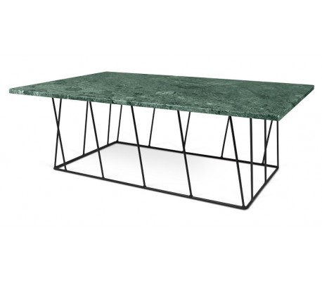TemaHome Helix sofabord i metal og marmor 120 x 75 cm - Sort/Grøn marmor