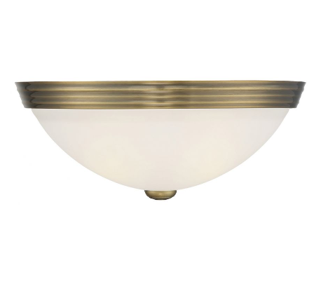 Halvrund Væglampe B33 cm - Varm messing/Hvid