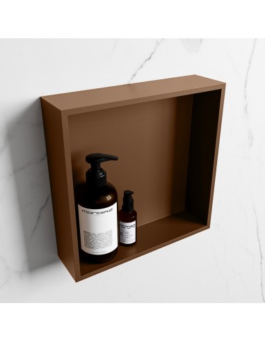 EASY hylde til badeværelset 29,5 x 29,5 cm Solid surface - Rustbrun