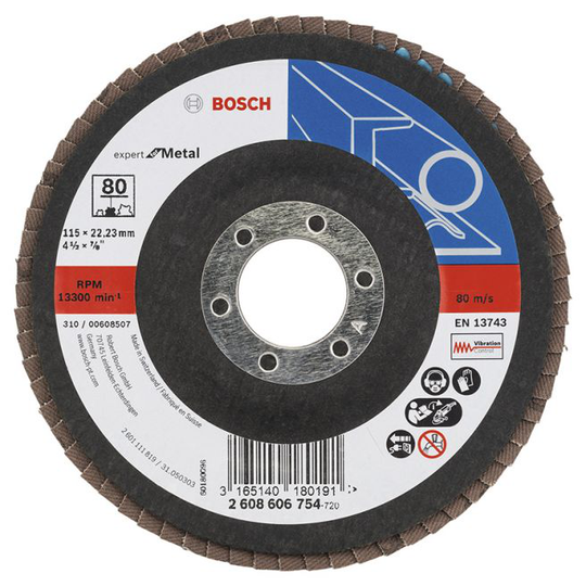 Bosch Lamelslibeskive B:m Ø115x22mm K80 Skrå - 2608606754