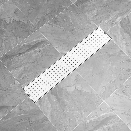 vidaXL gulvafløb med små huller 63x14 cm rustfrit stål