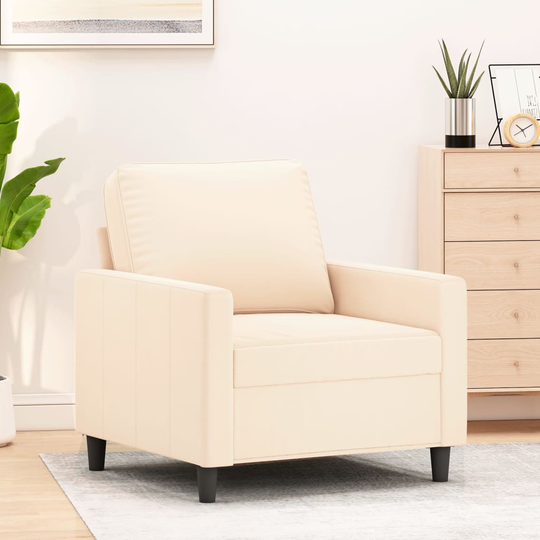 vidaXL lænestol 60 cm velour cremefarvet