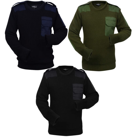 vidaXL Pullovers til mænd 3 stk Navyblå/Militærgrøn/Sort størrelse XXL