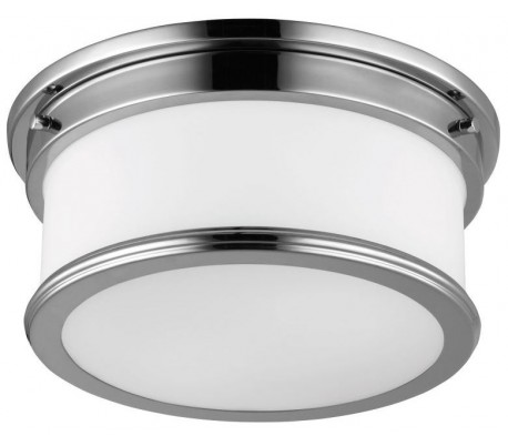 Payne Badeværelseslampe i stål og glas Ø31,8 cm 2 x G9 LED - Poleret krom/Hvid